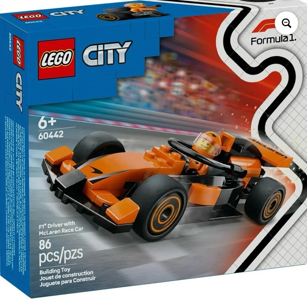LEGO City F1 Driver with McLaren Race Car Toy - Model Car Building Toy Kit
